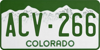 CO license plate ACV266