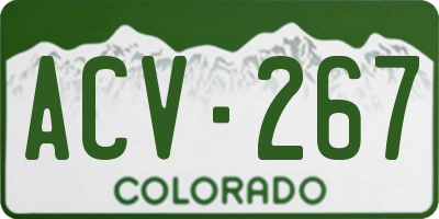 CO license plate ACV267