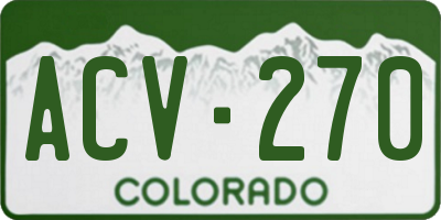 CO license plate ACV270