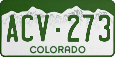 CO license plate ACV273