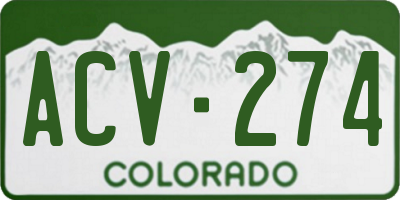 CO license plate ACV274