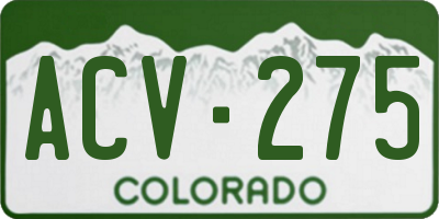 CO license plate ACV275