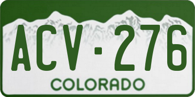 CO license plate ACV276
