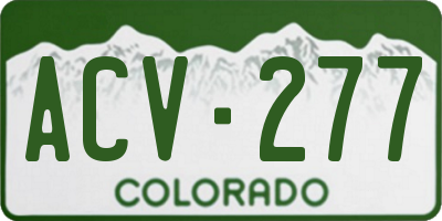 CO license plate ACV277
