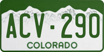 CO license plate ACV290