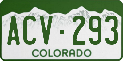 CO license plate ACV293