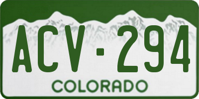 CO license plate ACV294