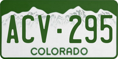 CO license plate ACV295