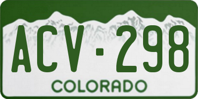 CO license plate ACV298