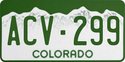 CO license plate ACV299
