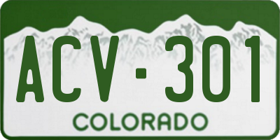 CO license plate ACV301