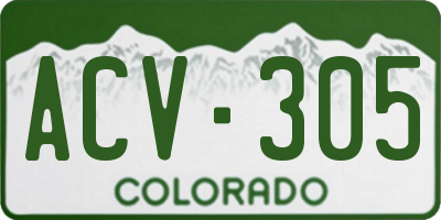 CO license plate ACV305