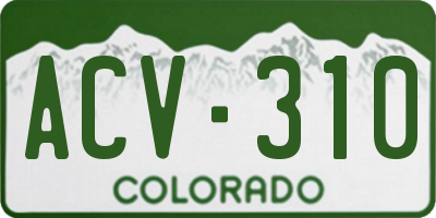 CO license plate ACV310