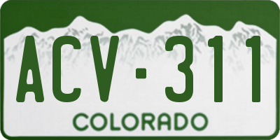 CO license plate ACV311