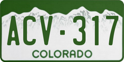 CO license plate ACV317