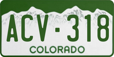 CO license plate ACV318