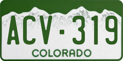 CO license plate ACV319