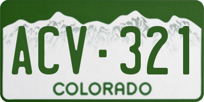 CO license plate ACV321