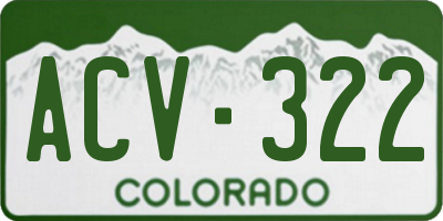 CO license plate ACV322