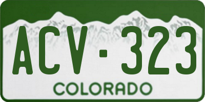 CO license plate ACV323