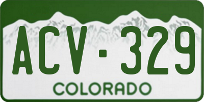CO license plate ACV329