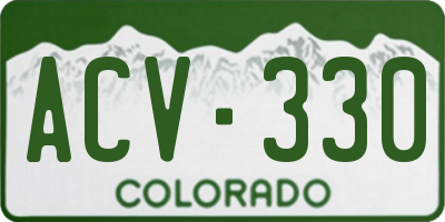 CO license plate ACV330