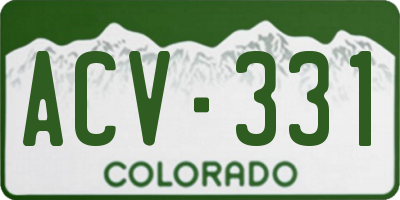 CO license plate ACV331