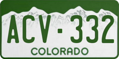 CO license plate ACV332