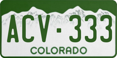 CO license plate ACV333