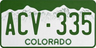CO license plate ACV335