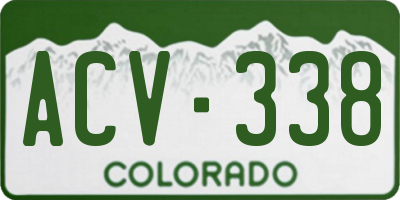 CO license plate ACV338