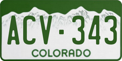 CO license plate ACV343