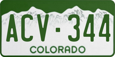 CO license plate ACV344