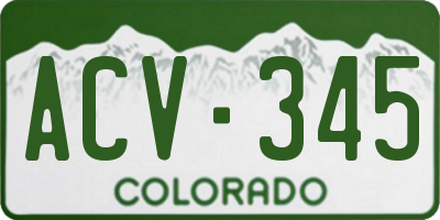 CO license plate ACV345