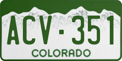 CO license plate ACV351