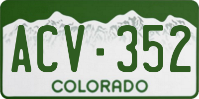 CO license plate ACV352