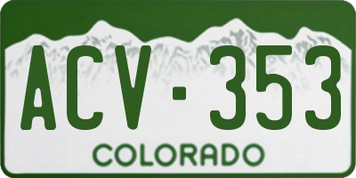 CO license plate ACV353