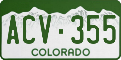 CO license plate ACV355