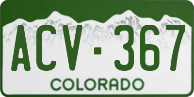 CO license plate ACV367