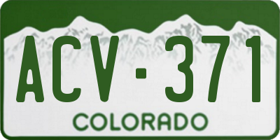 CO license plate ACV371