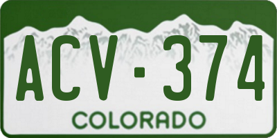 CO license plate ACV374