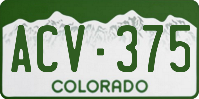 CO license plate ACV375