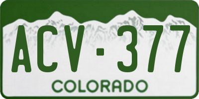 CO license plate ACV377