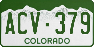 CO license plate ACV379