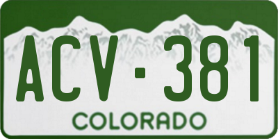 CO license plate ACV381