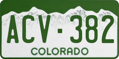 CO license plate ACV382
