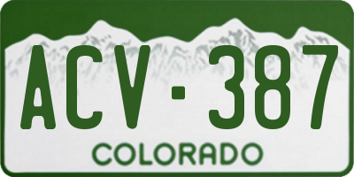 CO license plate ACV387