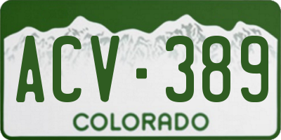 CO license plate ACV389