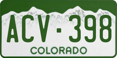 CO license plate ACV398