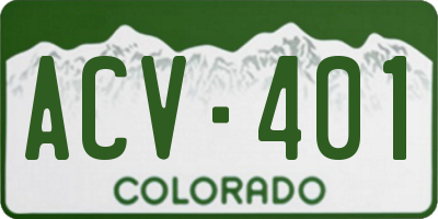 CO license plate ACV401